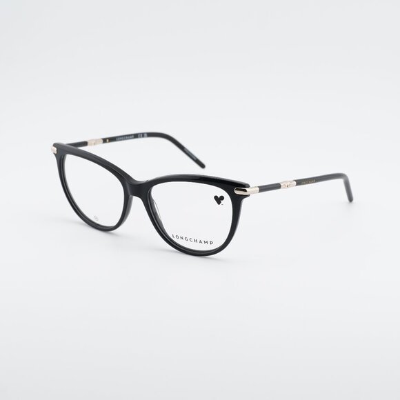 Longchamp LO2727 001 Eyeglasses Black/Gold 54mm Cat Eye Frame